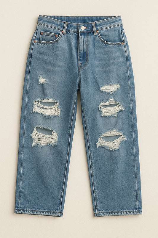 blue jeans with rips